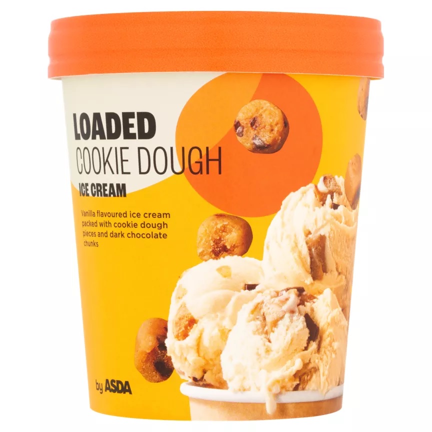 Loaded Cookie Dough ice cream tub.
