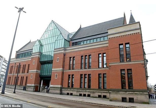 Minshull Street Crown Court (above) heard that when staff again refused him service, Kelly began shouting and swearing before grabbing a pint pot from the bar and throwing it at the young woman