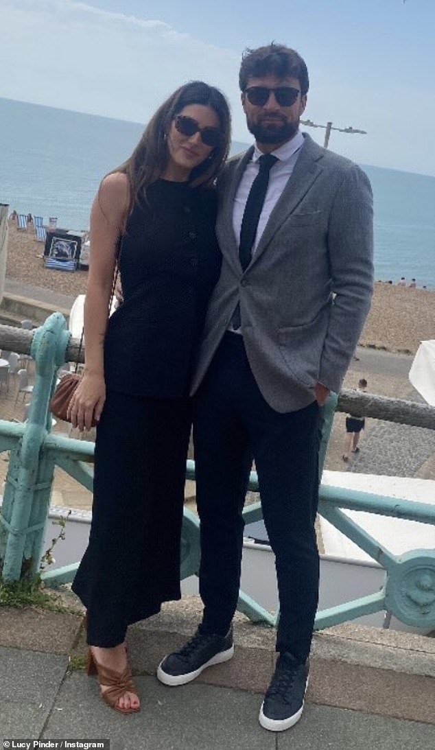 Lucy confirmed her relationship with former Southampton manager Russell Martin last year (pictured together)