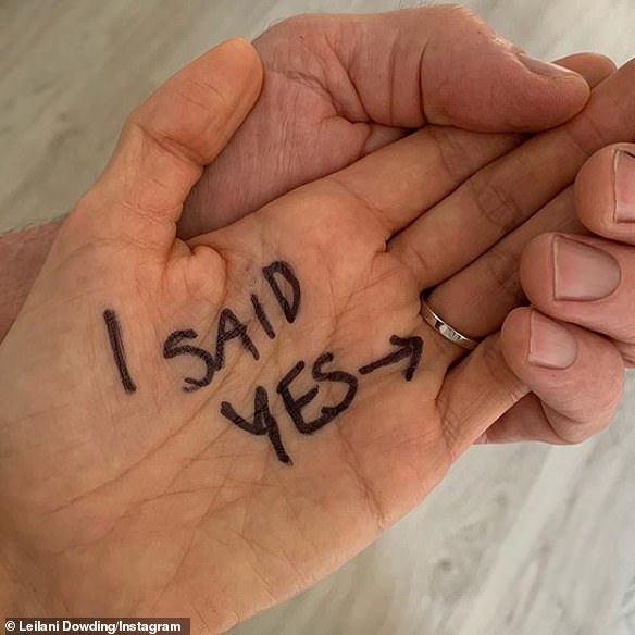 'I said yes!' The former Miss Great Britain and Page 3 girl took to Instagram to share the news
