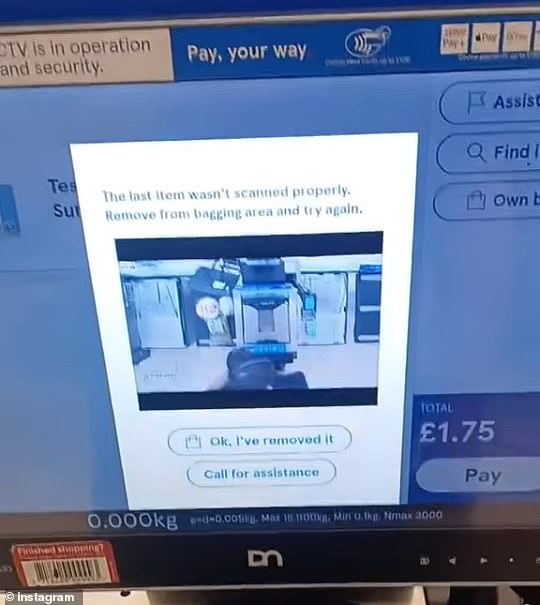 The till will show the shoppers an instant replay of themselves failing to scan the products. The new feature has been likened to Video Assistant Referee (VAR)