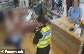 Police arrived at the shop and removed the woman, who was arrested for assault
