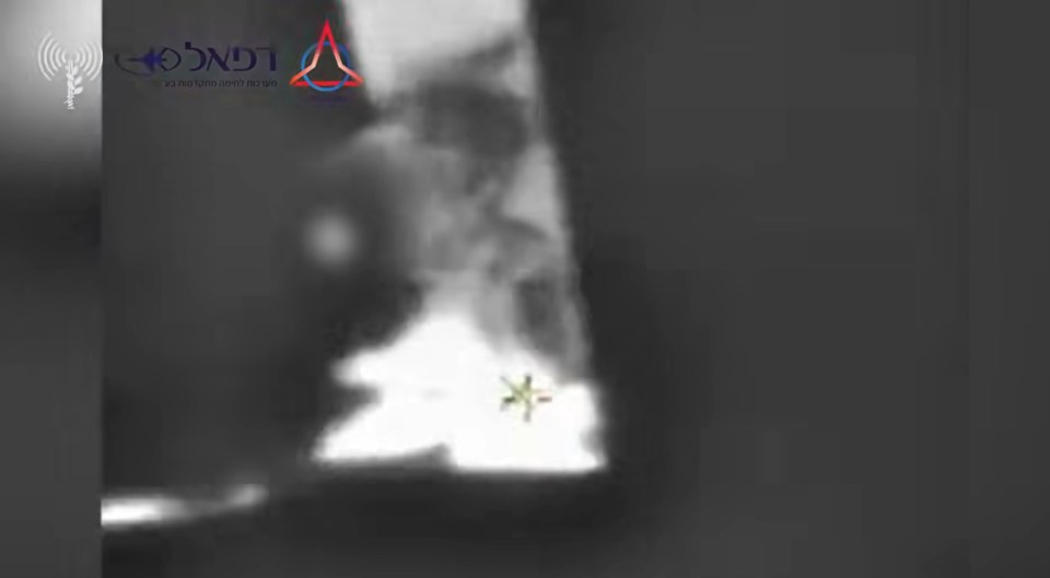 Israel's laser defense system intercepting a target.