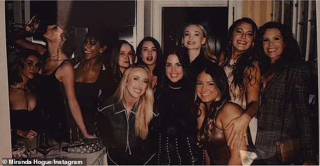 Swift (second left) with pals including Lively and Sophie Turner (right) on a girls night in late 2023