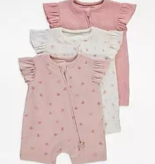 The George Baby 3PK Zip Rompers (all sizes up to 24 months) has been identified with a manufacturing issue of zips containing sharp edges