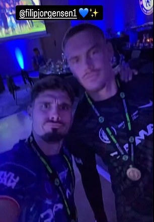 Pedro Neto and Filip Jorgensen sang along to Uptown Funk in a clip shared on social media