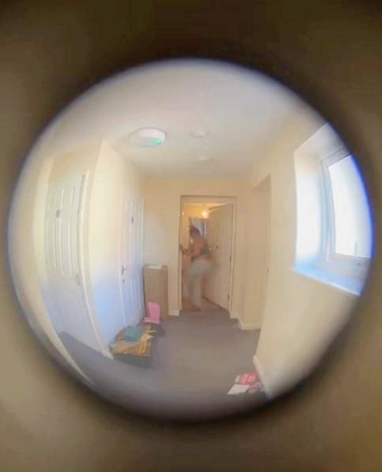 Doorbell camera footage of a woman abusing a dog.