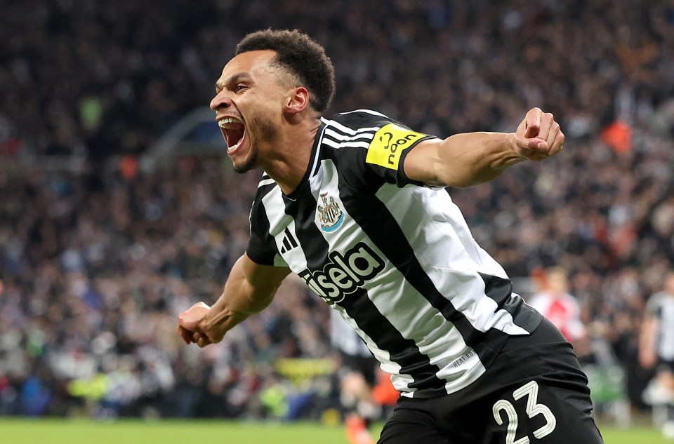 Jacob Murphy of Newcastle celebrating a goal.