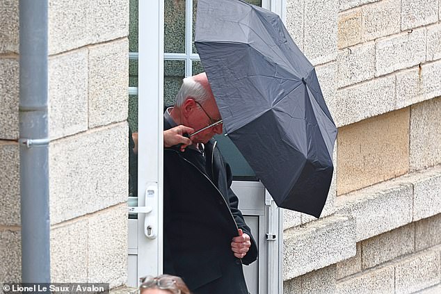 On Wednesday, Le Scouarnec was sentenced to two decades in prison ¿ the maximum time possible under France's archaic sexual offences laws ¿ for raping scores of youngsters over three decades, after prosecutors referred to him as 'a devil'. Pictured: Le Scouarnec leaving court yesterday