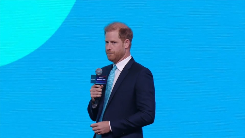 Prince Harry speaking at a conference.