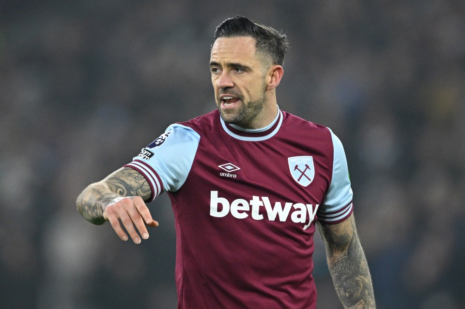Danny Ings of West Ham United during a Premier League match.