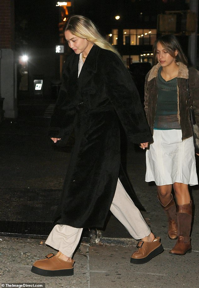 Aydan connected with her half-sisters for the first time in Paris last year while she was studying abroad. She is pictured on a night out in New York with Gigi in 2023