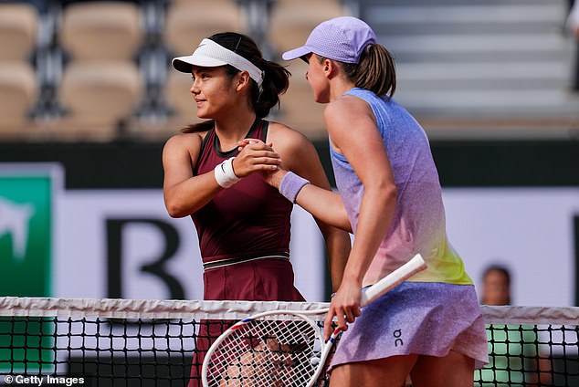 But the pair appeared frosty at the net after the rout with the players sharing only a brief shake
