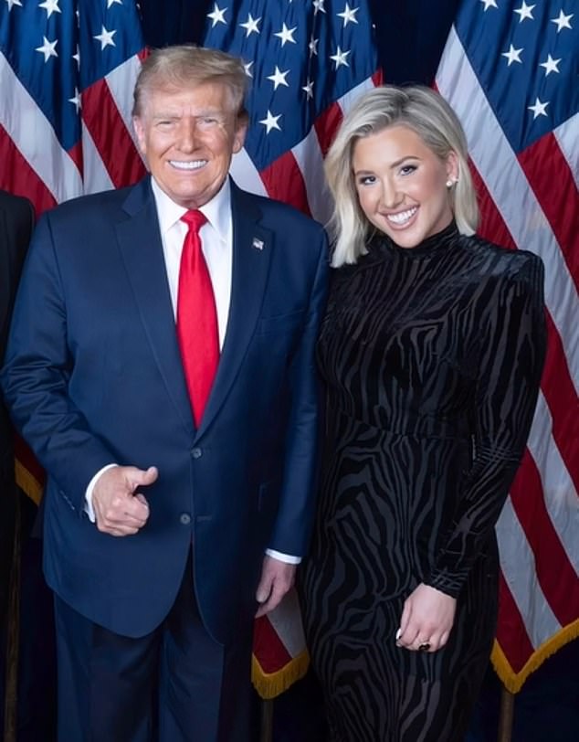 Savannah (pictured with President Trump) has become a fixture in the MAGA world amid her two-year fight for her parents' freedom