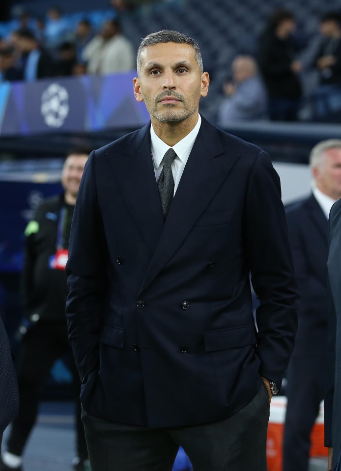 Khaldoon Al Mubarak, Manchester City chairman, at a UEFA Champions League match.