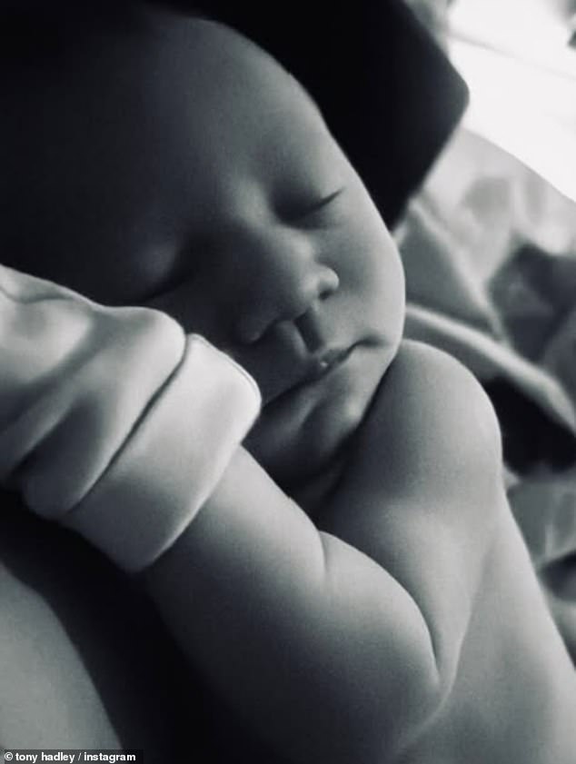 The Gold hitmaker shared a cute black and white photo of baby Freddie-Floyd Hadley Huntley on Instagram as he shared his immense pride