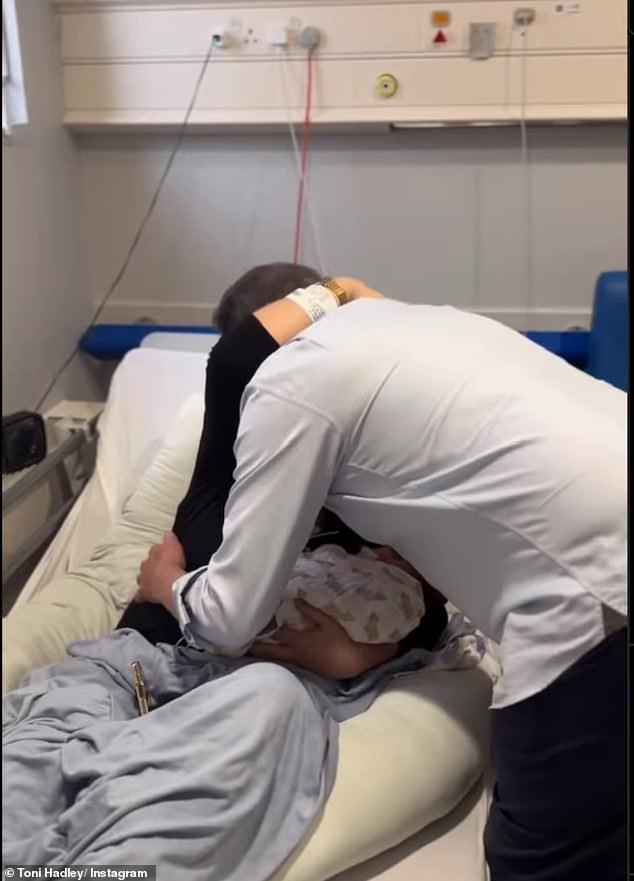 The video included footage of Tony sharing a sweet embrace with his daughter moments after she gave birth to her first child