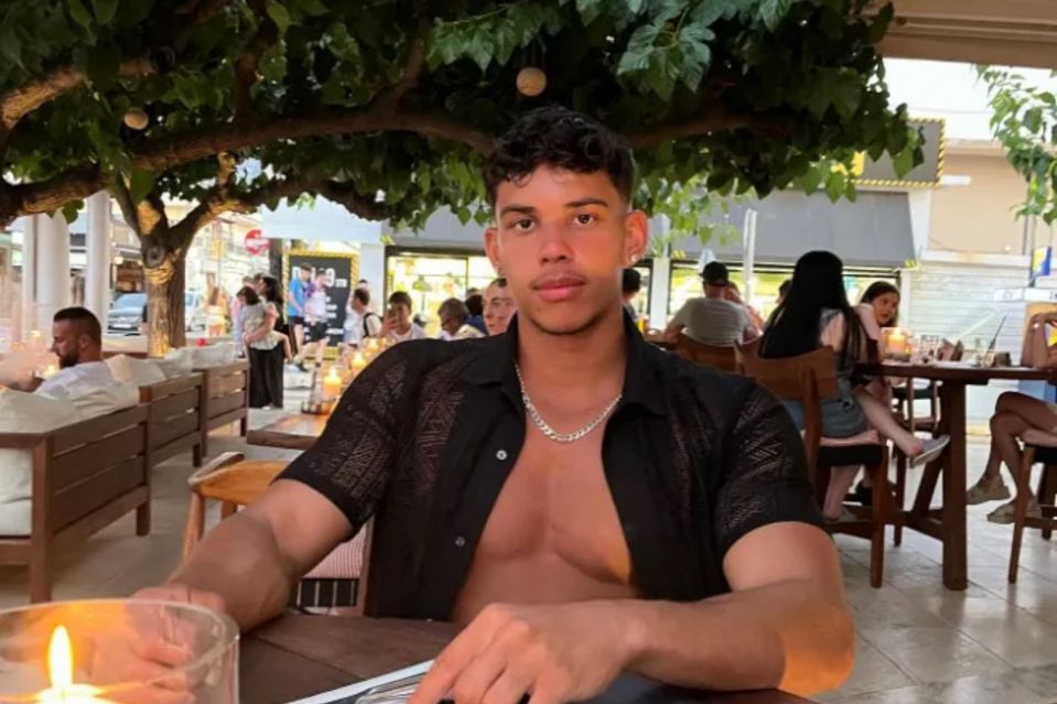An image collage containing 1 images, Image 1 shows Man sitting at an outdoor restaurant table