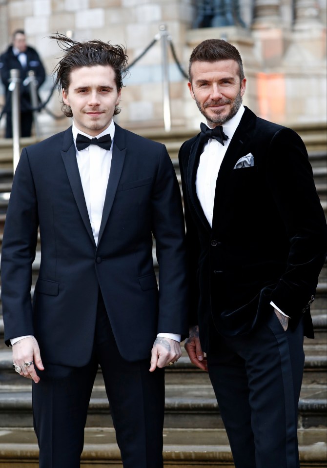 Brooklyn and David Beckham at the Our Planet premiere.