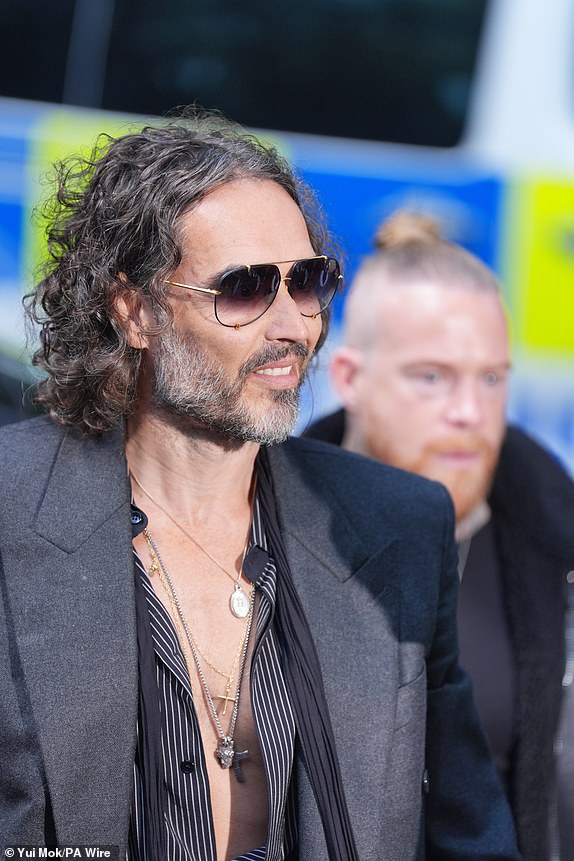 Russell Brand arriving at Southwark Crown Court, London, where he is charged with one count each of rape, indecent assault and oral rape, as well as two counts of sexual assault, relating to four separate women. The alleged incidents took place between 1999 and 2005. Picture date: Friday May 30, 2025. PA Photo. See PA story COURTS Brand. Photo credit should read: Yui Mok/PA Wire