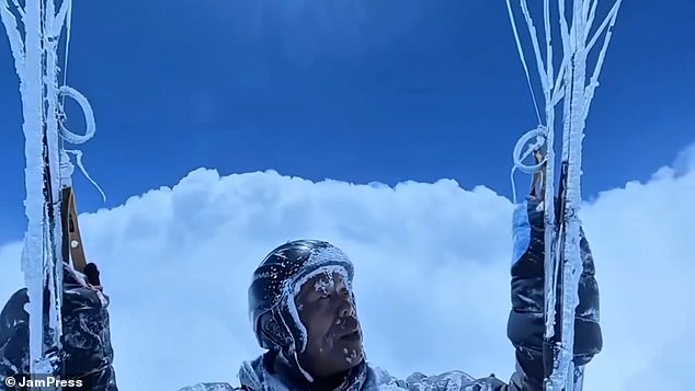 The man took off for his flight from an altitude of around 9,800ft over the Qilian Mountains