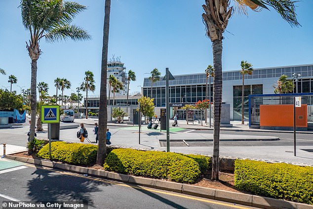 Lourdes Torrecillas, a Tenerife resident returning from Bristol, described the situation as 'claustrophobic' and 'third world'. Pictured: Tenerife South Airport