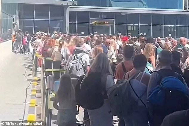 The nightmare unfolded after several UK flights arrived in quick succession and caused severe delays