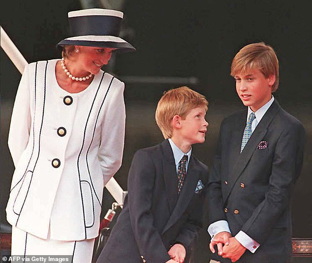 Princess Diana and her sons pictured together on August 19, 1995