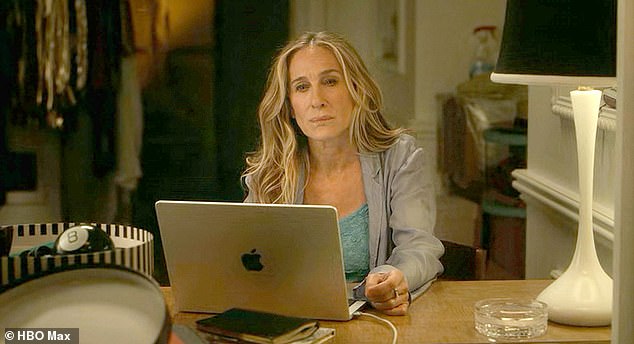 The opening episode ended with a shot of Carrie through her window while she was typing on her laptop
