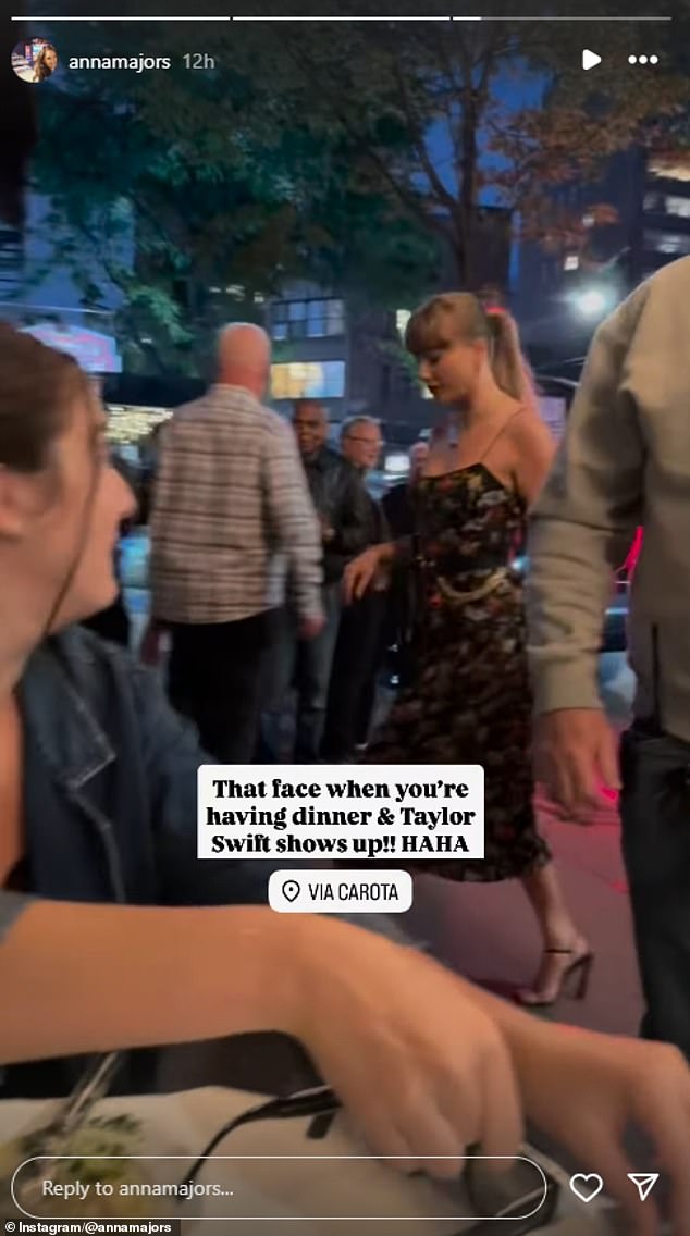Swift stunned diners at the restaurant