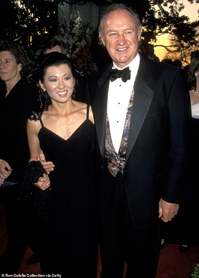 Hackman and Arakawa married in 1991; pictured together in 2003 in Beverly Hills