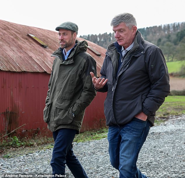 The uncomfortable moment came after one of the prince's staff members described the heir to the throne as 'demanding' when asked about his approach to his stewardship role (pictured in Hereford January 1, 2025)