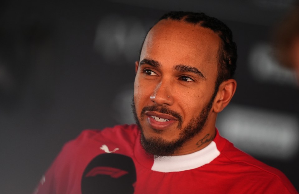 Lewis Hamilton speaking to the media.