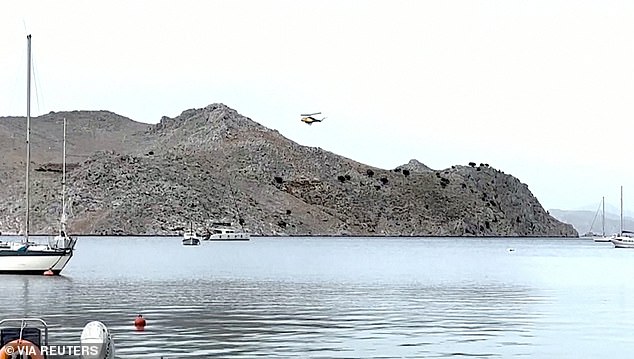 A helicopter taking part in search operations for Dr Mosley