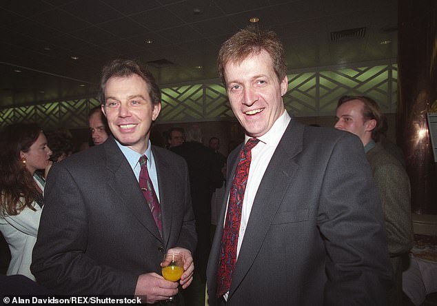 Mr Miliband was speaking to Rest Is Politics podcast host Alastair Campbell, pictured with Mr Blair in 1994. He served for years as Mr Blair's chief spin doctor
