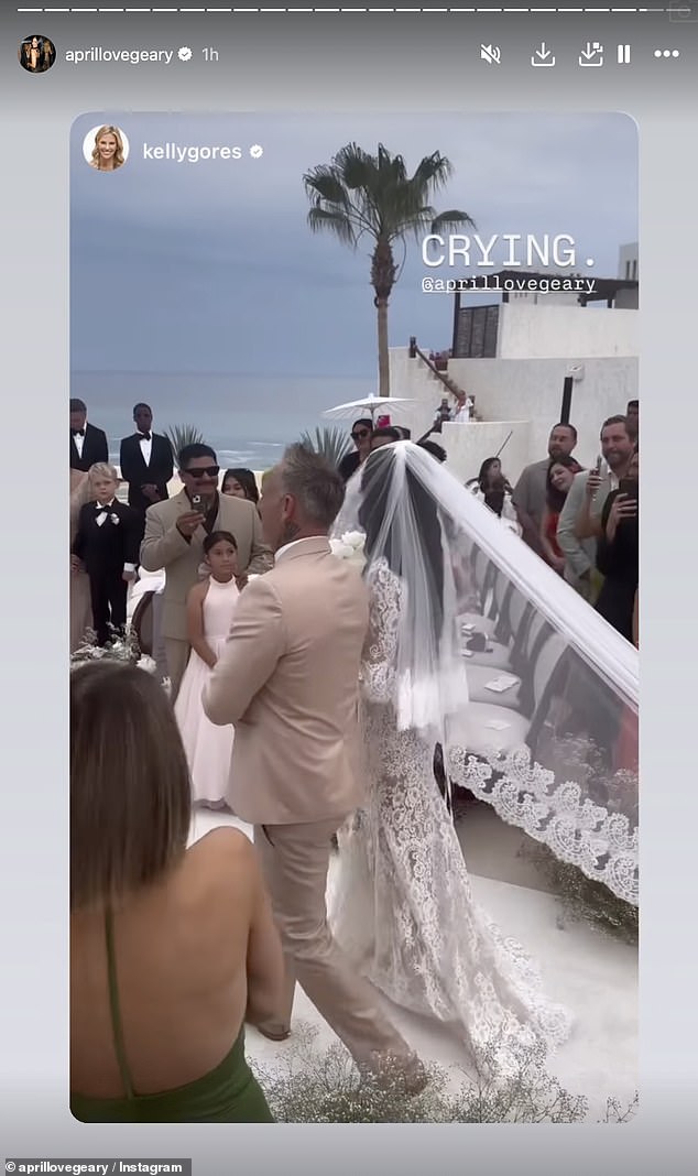 Geary shared footage from the wedding to her Instagram Story, offering fans their first glimpse at the seaside nuptials