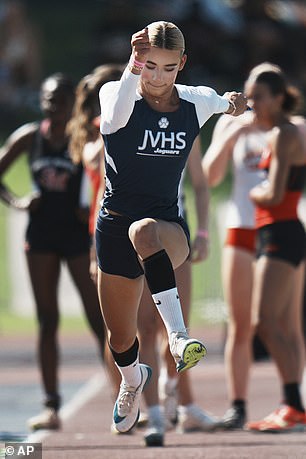 The 17-year-old competed in long jump, high jump and triple jump
