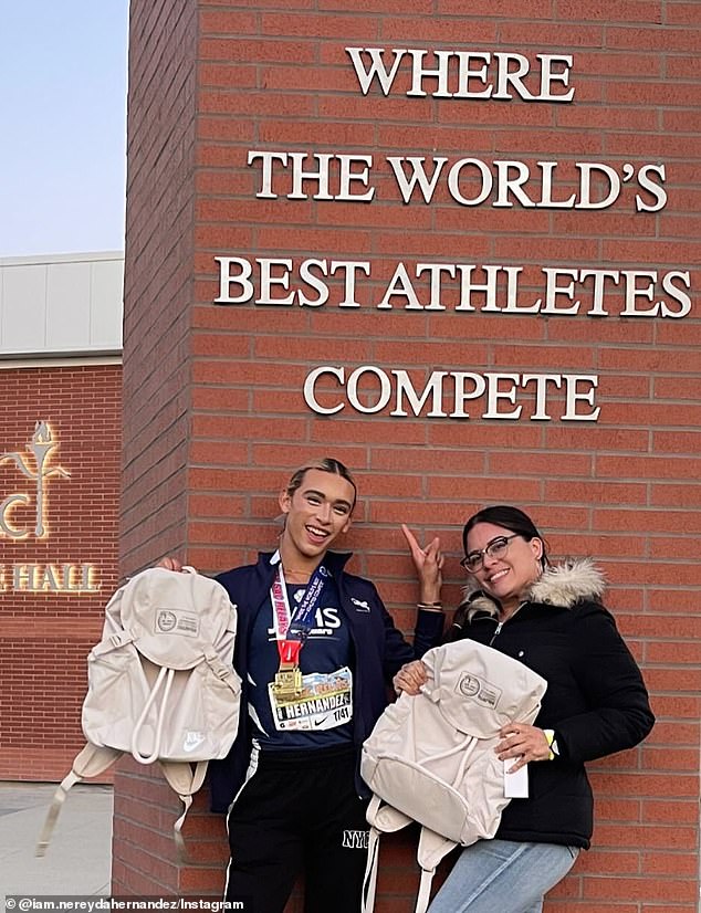 AB Hernandez's mom Nereyda has clapped back at President Trump after he railed on Truth Social about her qualifying for the California's track and field state finals as a transgender woman