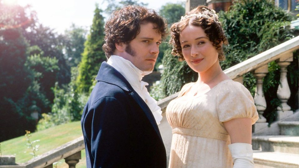 Mr. Darcy and Elizabeth Bennet from the TV series Pride and Prejudice.
