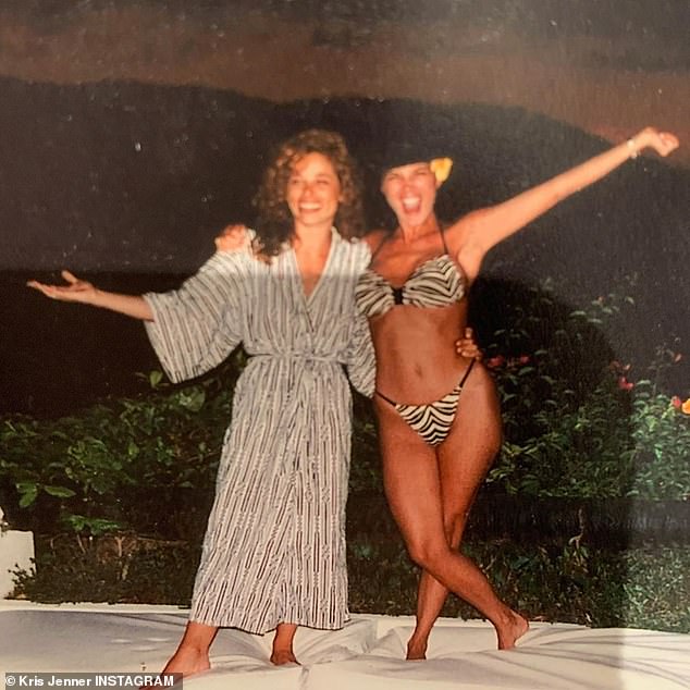 Seen in her younger years in a bikini with a female friend