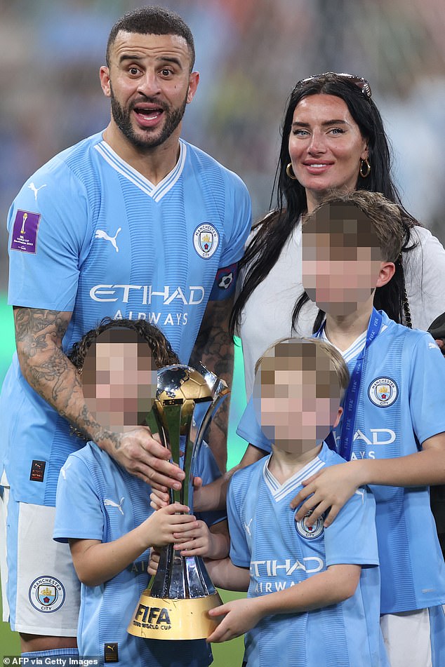 Walker has spent the past few months jetting back and forth to his home in Cheshire from Milan in order to see his four children with Annie - Roman, 12, Riaan, eight, Reign, six (pictured), alongside six-month-old Rezon