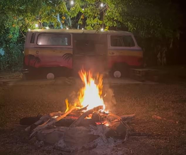 Hannah posted this video of a campfire and a Volkswagen camper van as part of the family's new beginnings after quitting the UK for the warmer climes of central America