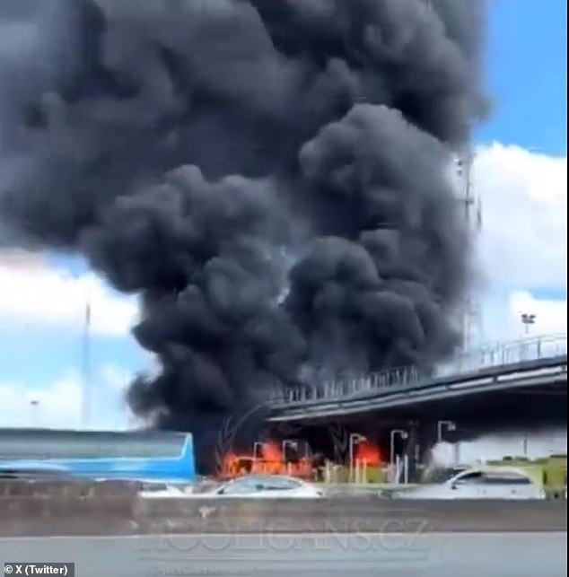 Two buses were set on fire as Lyon and PSG supporters clashed ahead of the French Cup final last year