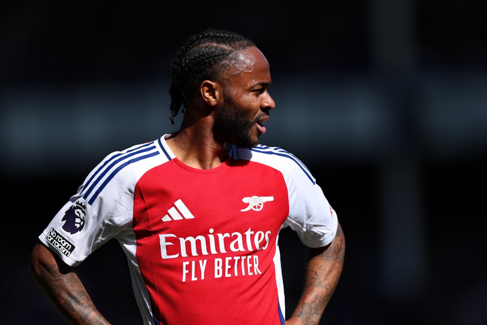Raheem Sterling in Arsenal jersey.
