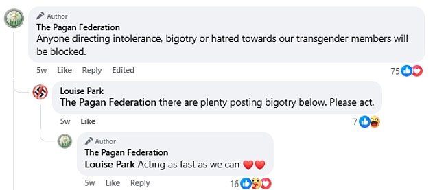 Shortly after sharing the statement, the group confirmed that they had banned four members 'so far' for making comments they deemed to be 'intolerance, bigotry or hatred' and that they were 'acting as fast as we can'