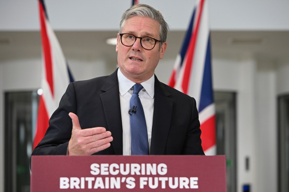 Keir Starmer speaking at a press conference.
