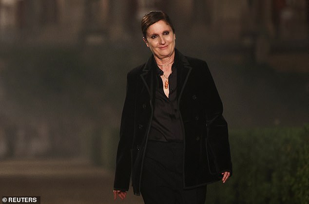 Designer Maria Grazia Chiuri appears during the Christian Dior Cruise 2026 collection show