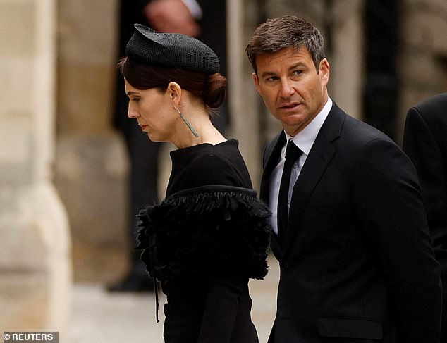 Ms Ardern and her husband arrive at Westminster Abbey for the State Funeral of Queen Elizabeth II on September 19, 2022