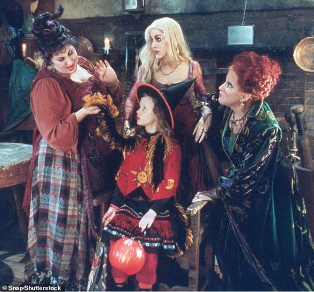 Scheduling conflicts kept Birch from reprising her role in 2022’s Hocus Pocus 2; pictured with Kathy Najimy, Sarah Jessica Parker, and Bette Midler