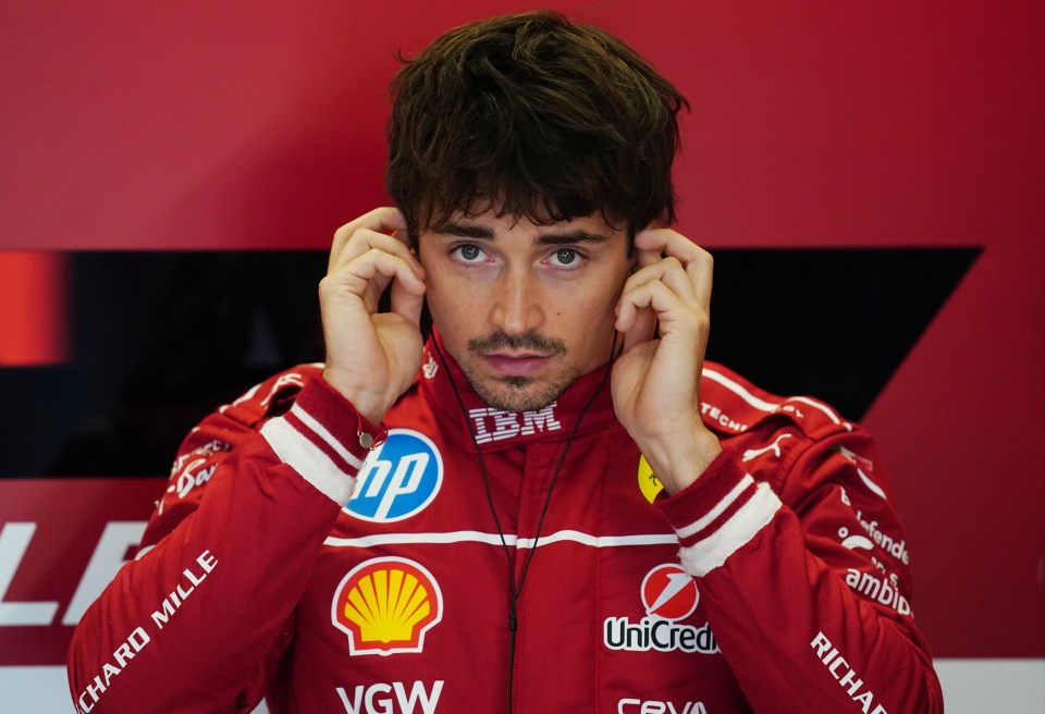 Charles Leclerc in Ferrari team jacket.